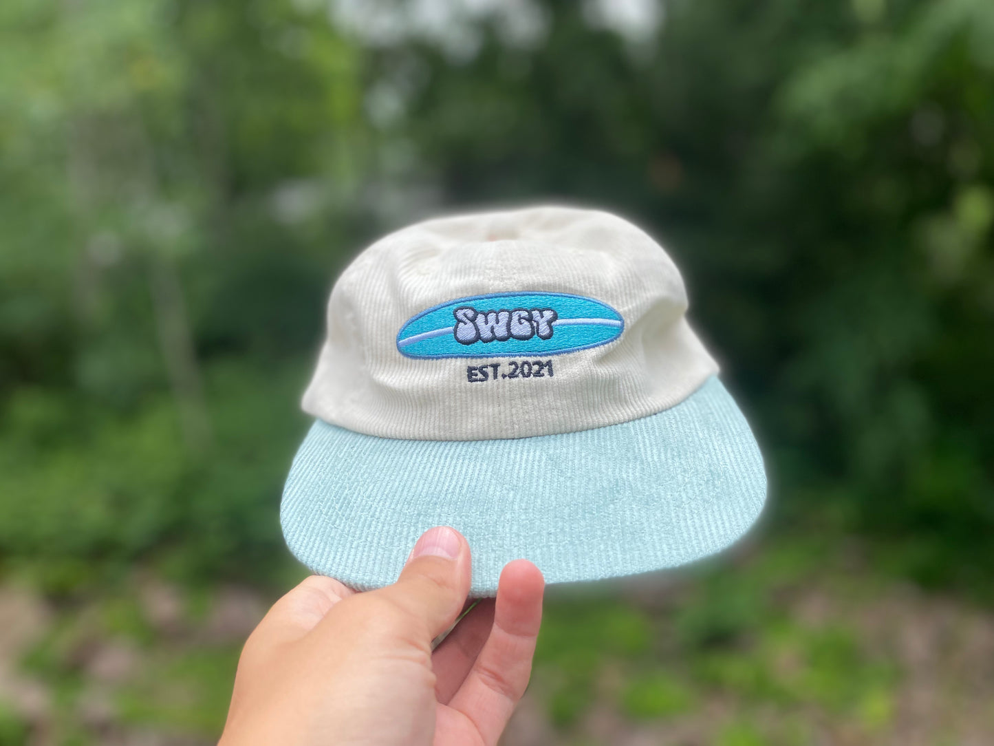 Blue and Cream SWGY Surf Corduroy Hat - Trending